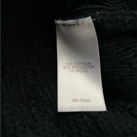 J. Jill Cotton Blend Cable Knit Button Front Sweater Cardigan Navy Petite M - Picture 9 of 9